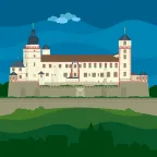 Die Festung Marienberg auf den Hügeln am Main in Würzburg, Deutschland.