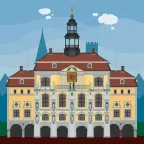 Das Rathaus von Lüneburg mit seiner barocken Fassade in Niedersachsen, Deutschland.