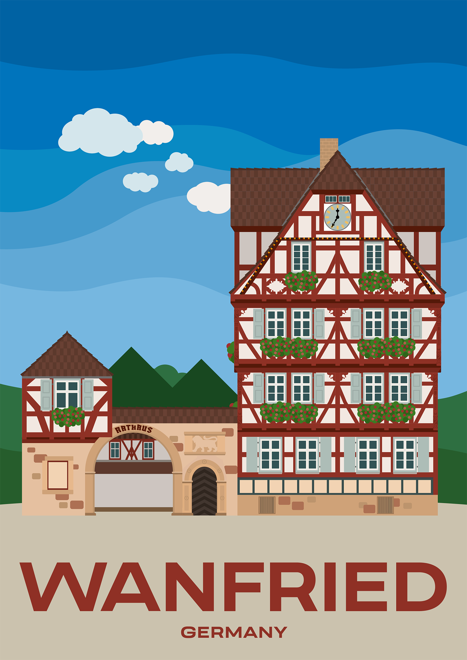 Wanfried Das historische Rathaus der Stadt Wanfried in Hessen, Deutschland.