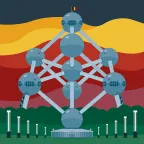 The Atomium in Brussels the capital of Belgium.