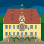 L'hôtel de ville de Heilbronn avec l'horloge astronomique dans le Baden-Württemberg, en Allemagne.