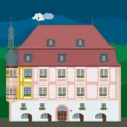 The historic town hall of Bad Königshofen in Bavaria, Germany.