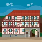 The Hotel “Fränkischer Hof” from 1726 in Hofheim, Germany.