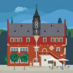 Das Rathaus von Ochsenfurt in Bayern, Deutschland.