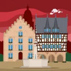 Das Weinhaus und das Alte Rathaus in Alsfeld, Deutschland.
