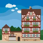 Das historische Rathaus der Stadt Wanfried in Hessen, Deutschland.