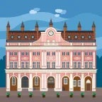 L'hôtel de ville de Rostock, un mélange d'architecture baroque et de gothique brique, dans le Mecklembourg-Poméranie occidentale, en Allemagne.