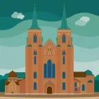 Die UNESCO-Weltkulturerbestätte Dom zu Roskilde in Roskilde, Dänemark.