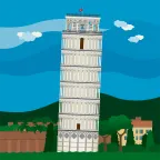 Der Schiefe Turm von Pisa, der Glockenturm der Kathedrale von Pisa, Italien.