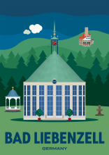 The “pump room” Trinkhalle in the spa gardens of Bad Liebenzell in Baden-Württemberg, Germany.