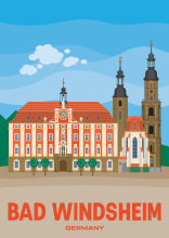 The palatial Baroque town hall in Bad Windsheim, Germany.