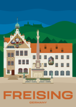 The beautiful town hall at the Marienplatz in Freising, Germany.