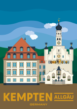 The town hall at the market square of Kempten, Bavaria.