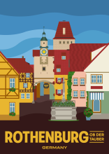 The Röderbrunnen in front of the Röderbogen and the Markusturm.