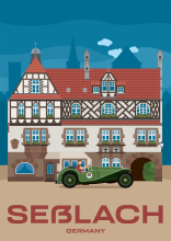 A large half-timbered house in the centre of Seßlach, Bavaria.