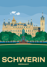 Schwerin Castle, the former home of the dukes and grand dukes of Mecklenburg, in Schwerin, Germany.