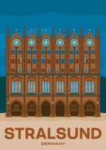 The historic town hall of Stralsund in Mecklenburg-Western Pomerania, Germany.