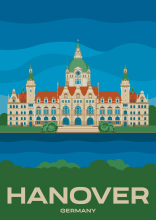 The eclestic New Town Hall (Neues Rathaus) in Hanover, Germany.