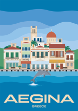 The beautiful harbour of Aegina on the Saronic Islands of the same name in Greece.