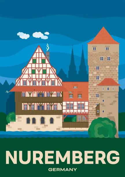 The Weinstadel, a former imperial storehouse for wine and Germany's largest half-timbered building in Nuremberg, Germany.