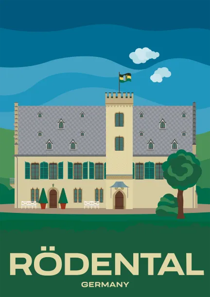 Le château de Rosenau, lieu de naissance du prince Albert de Saxe-Cobourg-Gotha, à Rödental près de Cobourg, en Allemagne.
