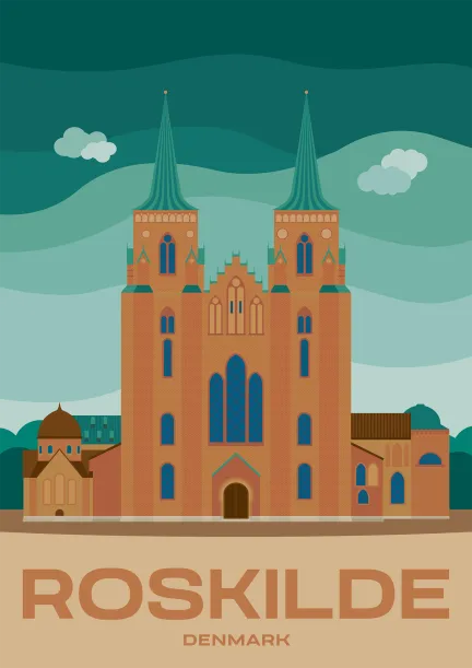 Die UNESCO-Weltkulturerbestätte Dom zu Roskilde in Roskilde, Dänemark.