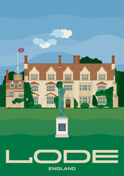 One of many statues in front of Anglesey Abbey in Lode, Cambridgeshire.