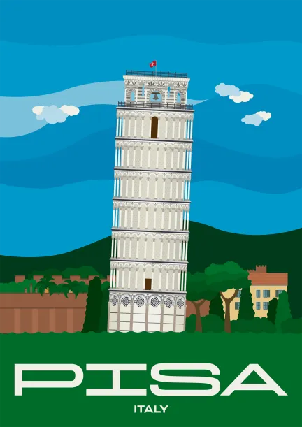 Der Schiefe Turm von Pisa, der Glockenturm der Kathedrale von Pisa, Italien.