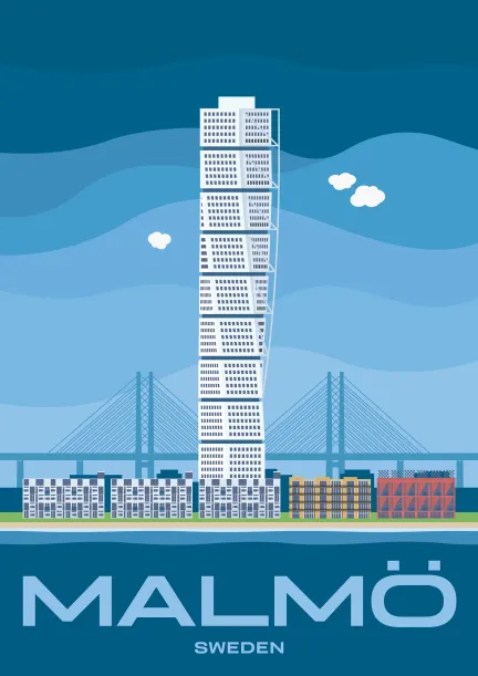 Le Turning Torso à Malmö, Suède.