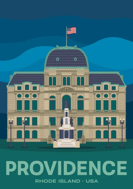 The City Hall of Providence, Rhode Island, build in the Second Empire style.