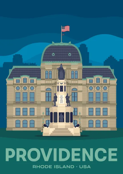 The City Hall of Providence, Rhode Island, build in the Second Empire style.