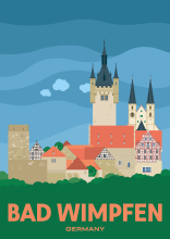 The imperial castle with the “blue tower” in Bad Wimpfen, Germany.