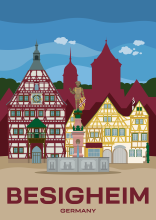 The beautiful historic timber-framed old town of Besigheim in Baden-Württemberg, Germany.