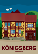 La vieille ville romantique avec le lieu de naissance de Regiomontanus à Königsberg en Bavière, Allemagne.