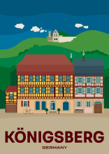 The beautiful timber-framed old town at the market square of Königsberg in Bavaria, Germany.