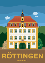 The town hall in Röttingen at the Romantic Road in Baden-Württemberg, Germany.