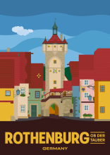 The Klingentor in the romantic Old Town of Rothenburg ob der Tauber, Germany.