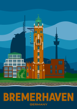 Le phare « Oberfeuer » dans le port de Bremerhaven, Brême.