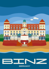 The Kurhaus on the beach promenade of Binz in Mecklenburg-Western Pomerania, Germany.