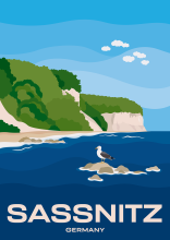 The chalk cliffs and beech forests of Jasmund National Park in Sassnitz, Germany.