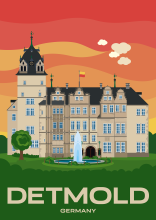 The Detmold Royal Residence, a palace in Weser Renaissance style in Detmold, Germany.