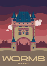 The Nibelungenbrücke over the Rhine in Worms, Germany.
