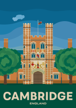 The great gate of St. John's College in Cambridge, England.
