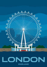 The London Eye, europe's biggest Ferris wheel in London, England.