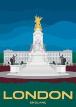 The Victoria Memorial in front of Buckingham Palace in London, England.
