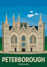 L'église cathédrale historique de St Peter, St Paul et St Andrew avec sa nef normande à Peterborough, en Angleterre.