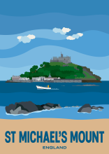 The harbour and castle on the Island St Michael‘s Mount.