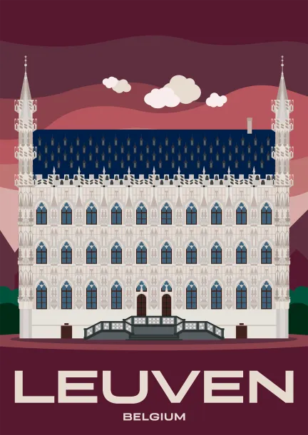 L'hôtel de ville de la Grote Markt de Louvain, en Belgique.