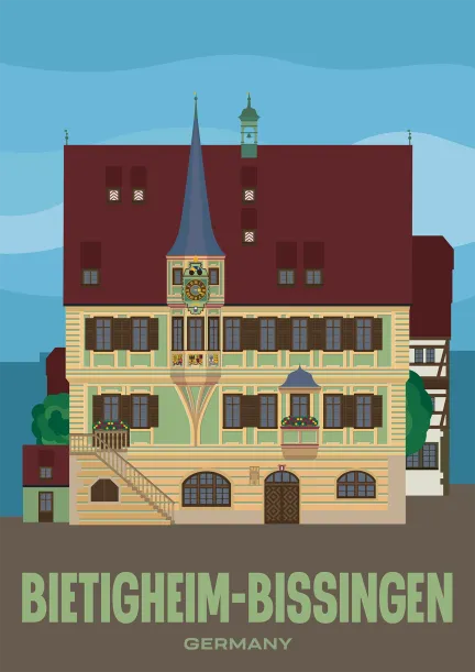 L'hôtel de ville de Bietigheim-Bissingen, construit en 1507, dans le Bade-Wurtemberg, Allemagne.