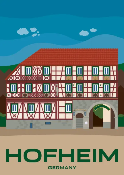 L'hôtel « Fränkischer Hof » de 1726 à Hofheim, Bavière, Allemagne.